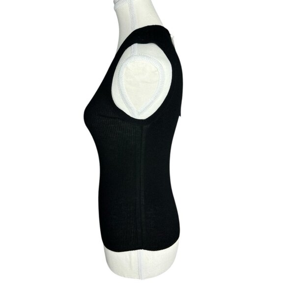 Everlane Women's NWT Black The Ultrafine Merino Ribbed‎ Shell Tank Sweater S/C23 - Picture 3 of 13